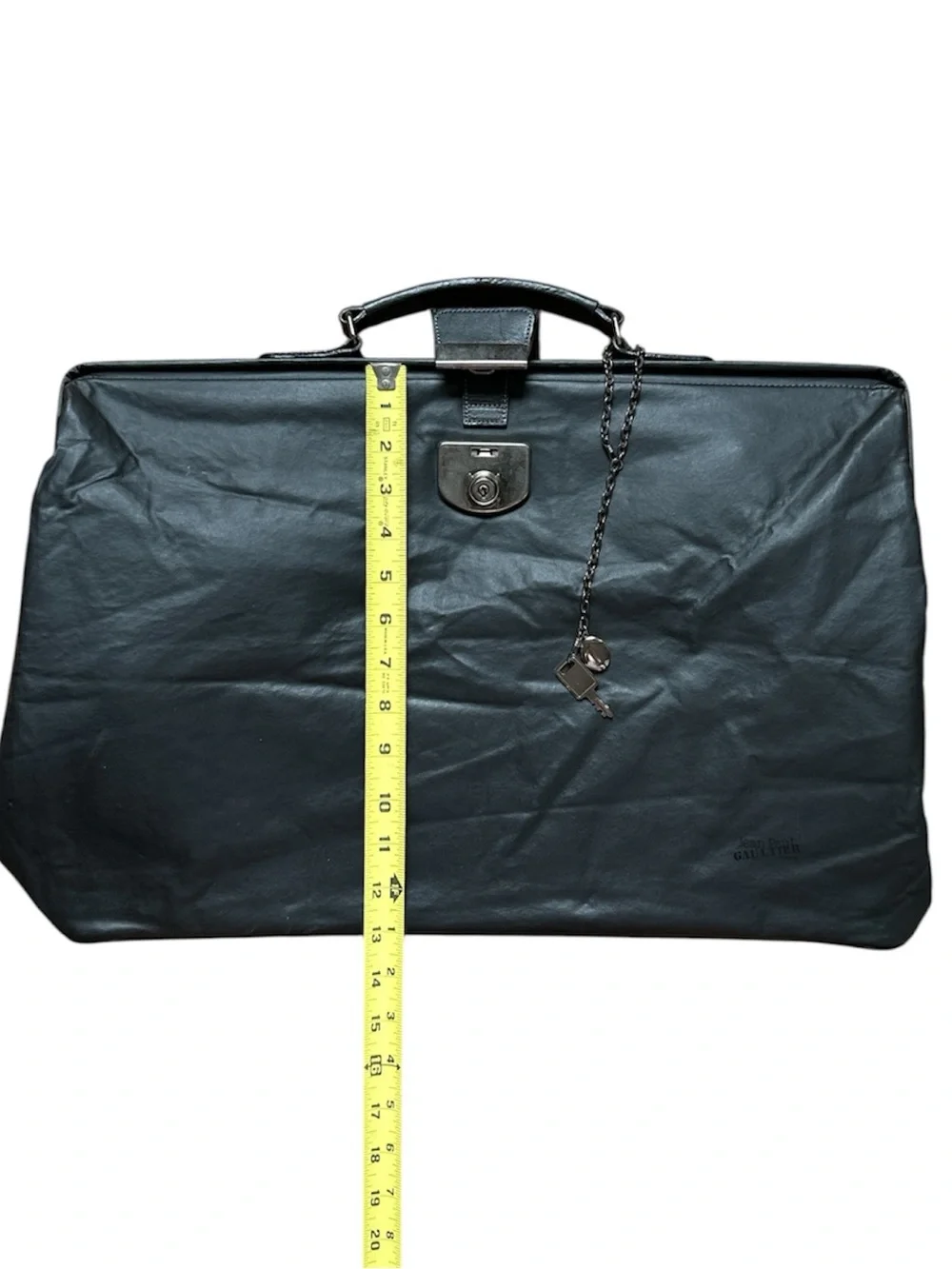 Rare Jean Paul Gaultier Large Black Leather Doctor Bag Physician Bag Weekend Bag